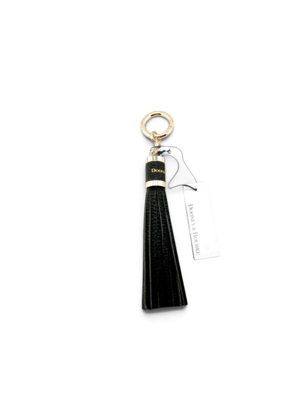 D&B Pebbled Leather Black Sammi Tassel Purse Charm